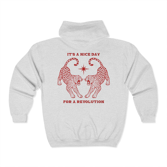 Nice Day For A Revolution Zip Hooded Sweatshirt