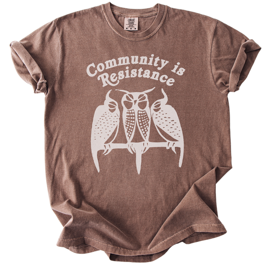 3 Owl Community is Resistance Tee