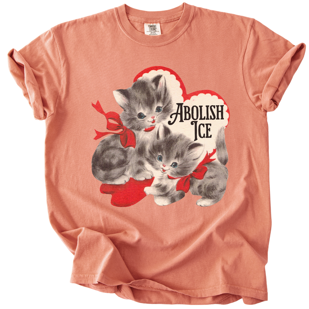 Retro Kittens Abolish ICE Tee