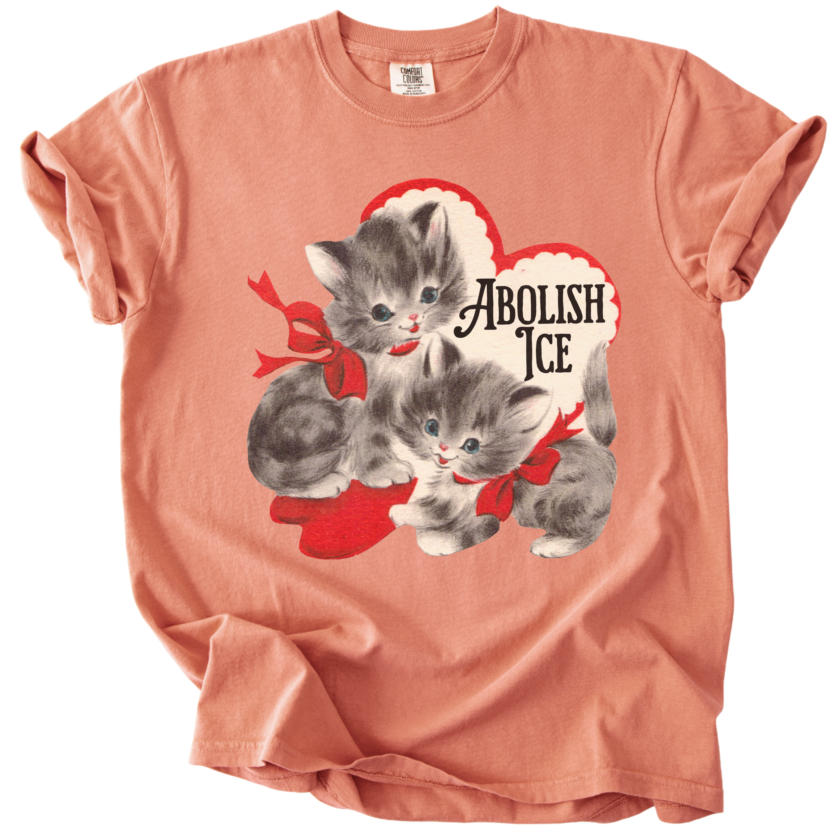 Retro Kittens Abolish ICE Tee