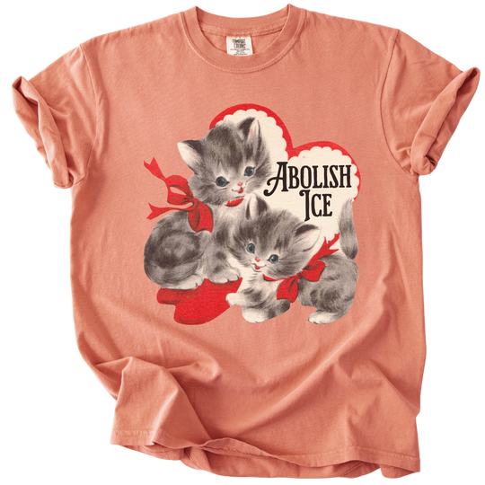 Retro Kittens Abolish ICE Tee