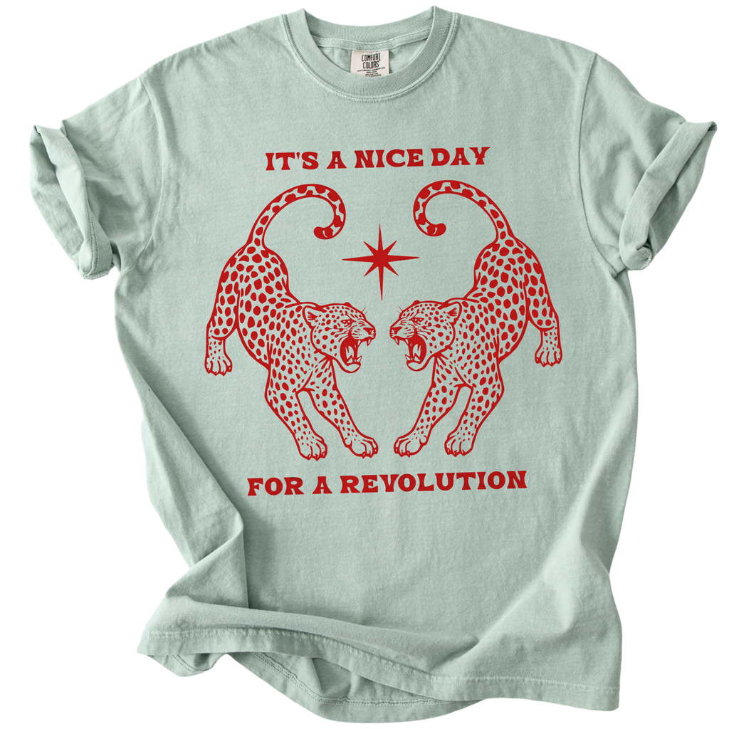 It's A Nice Day for A Revolution Leopards Tee