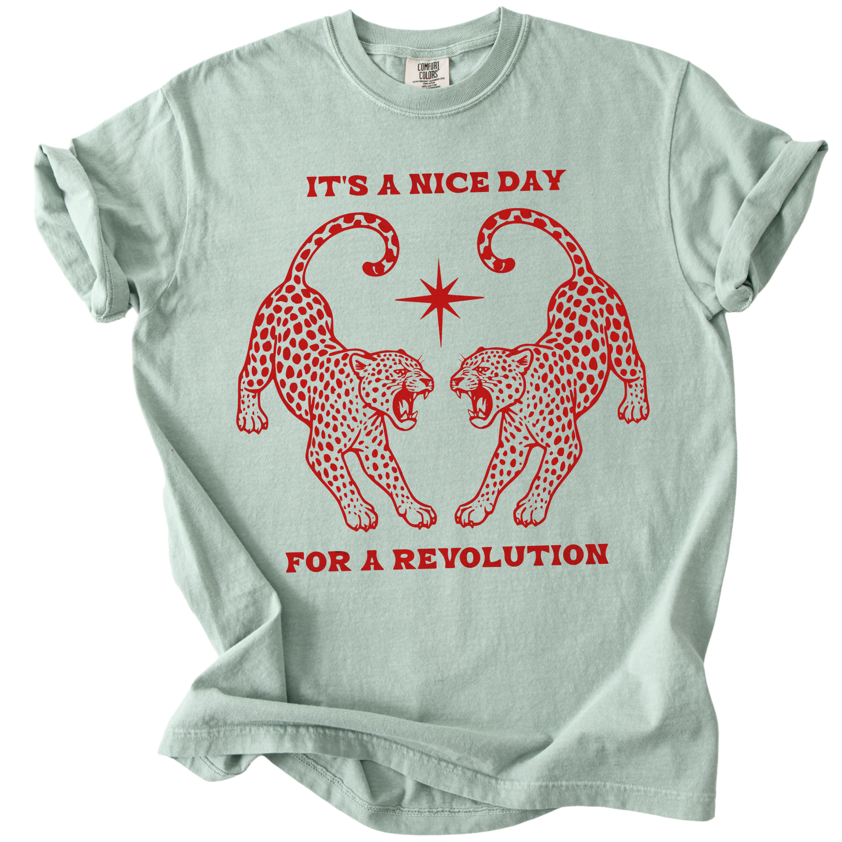 It's A Nice Day for A Revolution Leopards Tee