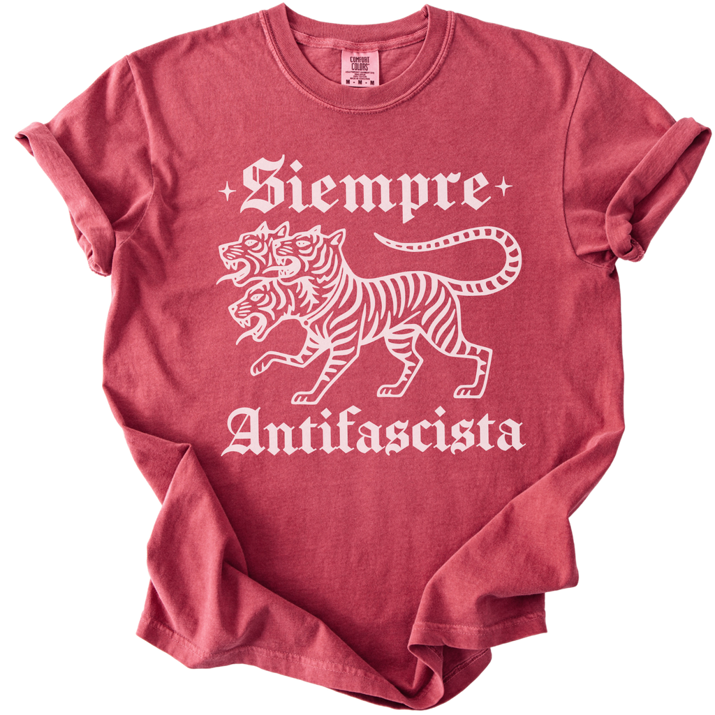 3 Headed Tiger Siempre Antifascista Tee