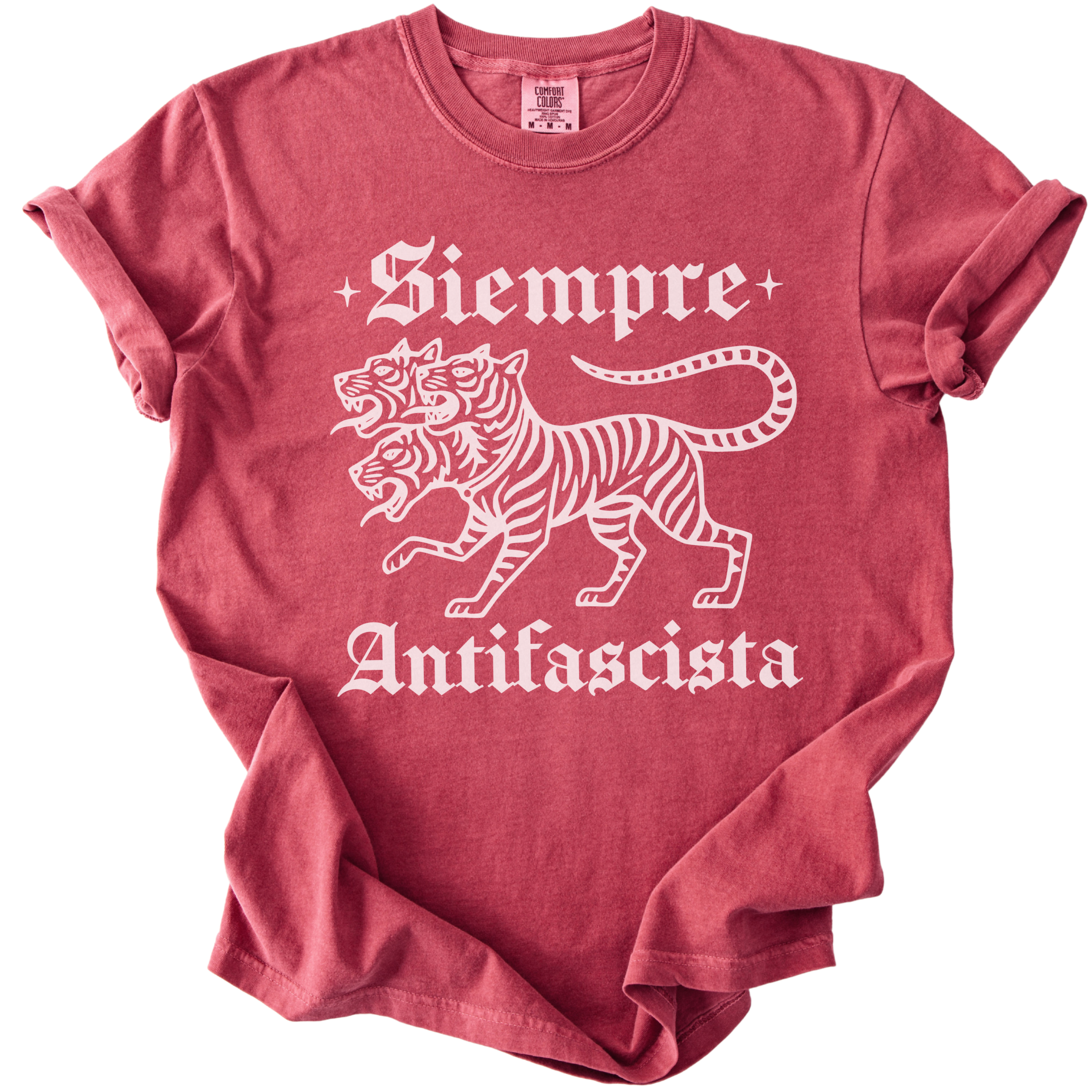 3 Headed Tiger Siempre Antifascista Tee
