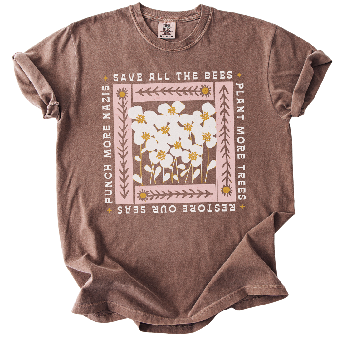 Save All The Bees Punch More Nazis Tee