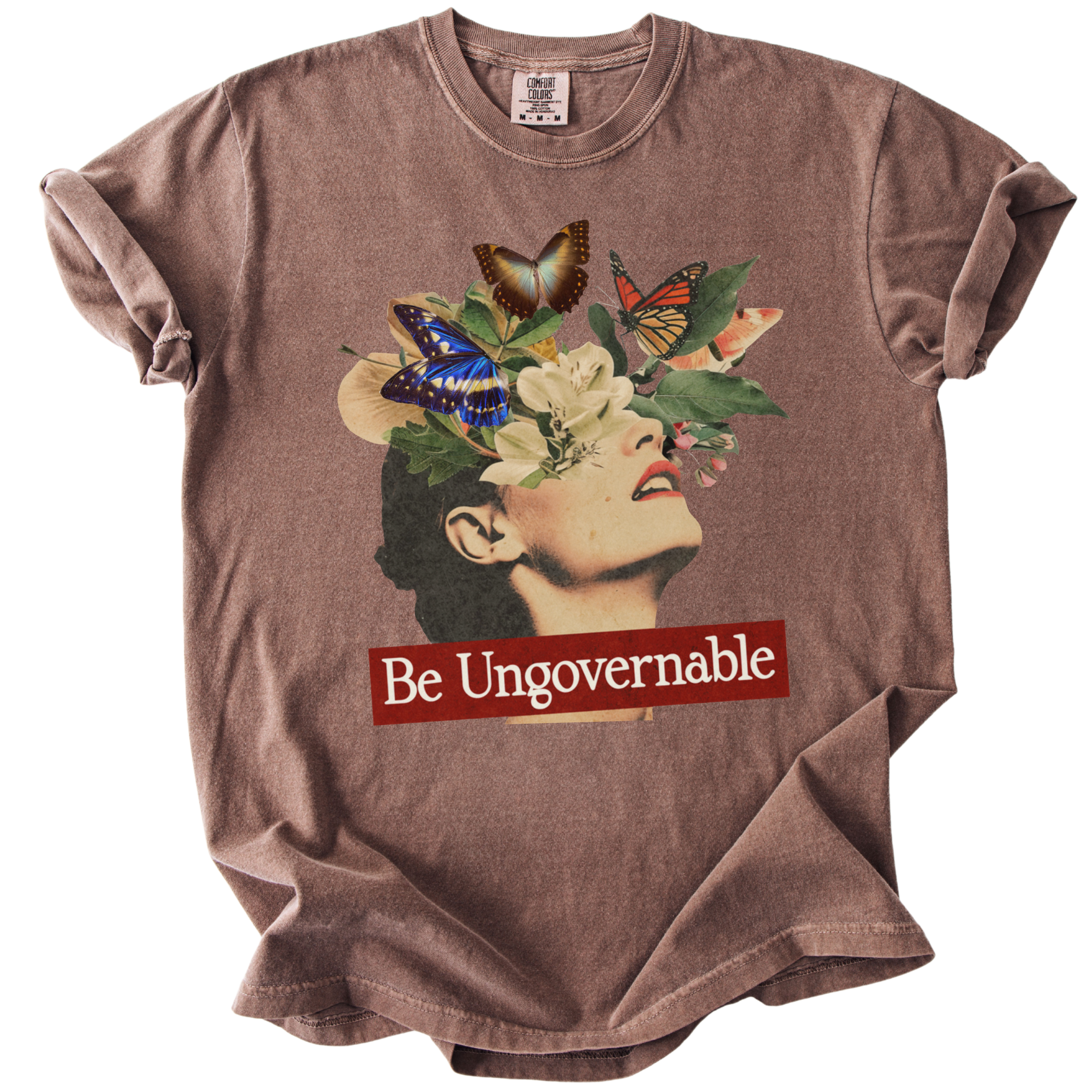 Be Ungovernable Butterfly Collage Tee