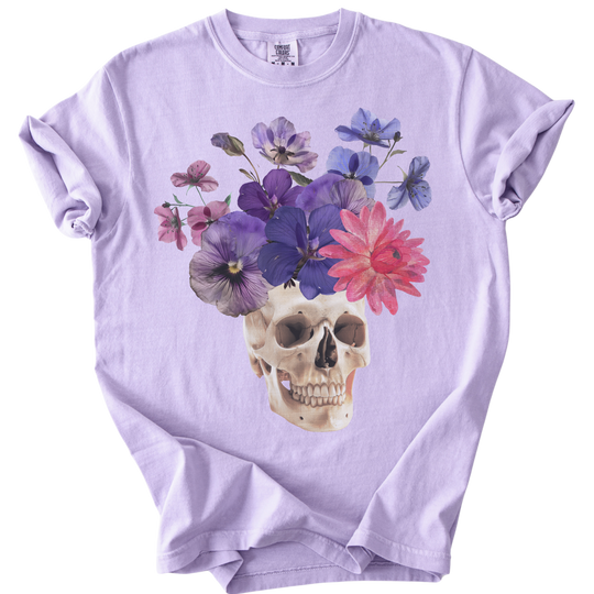 Floral Collage Skull Tee