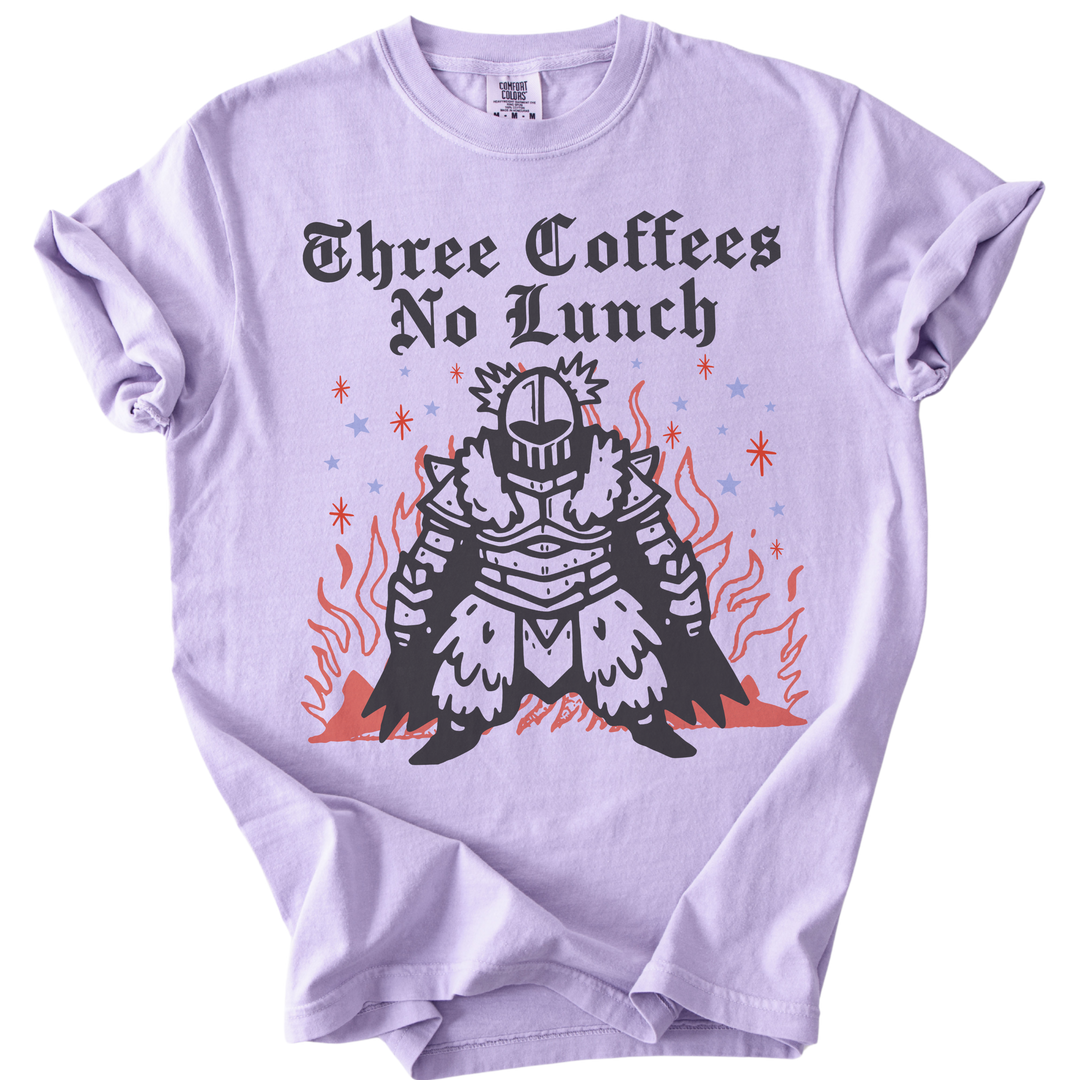 Three Coffees No Lunch Tee