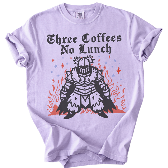 Three Coffees No Lunch Tee