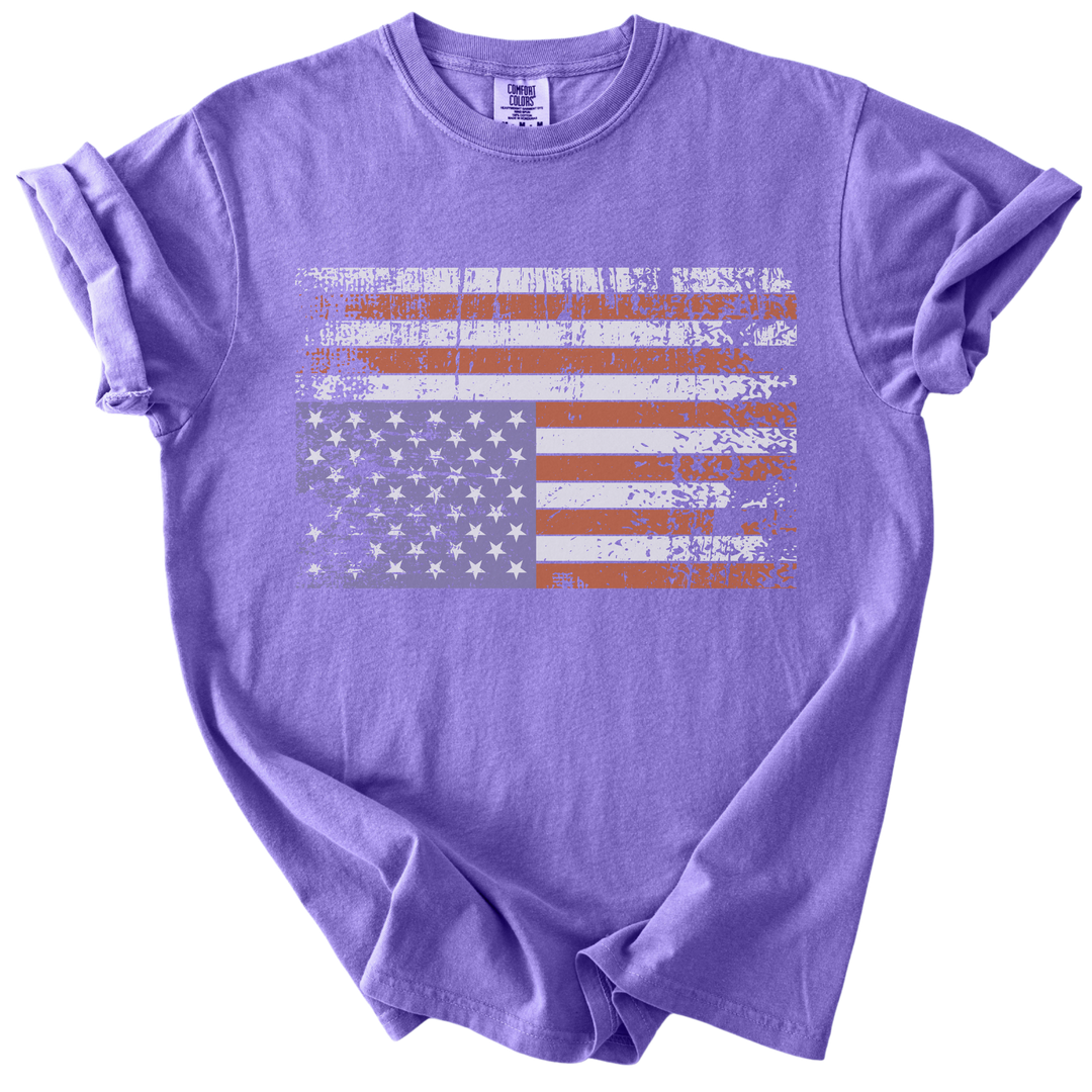 Distressed Upside Down American Flag Tee