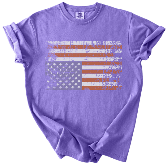 Distressed Upside Down American Flag Tee