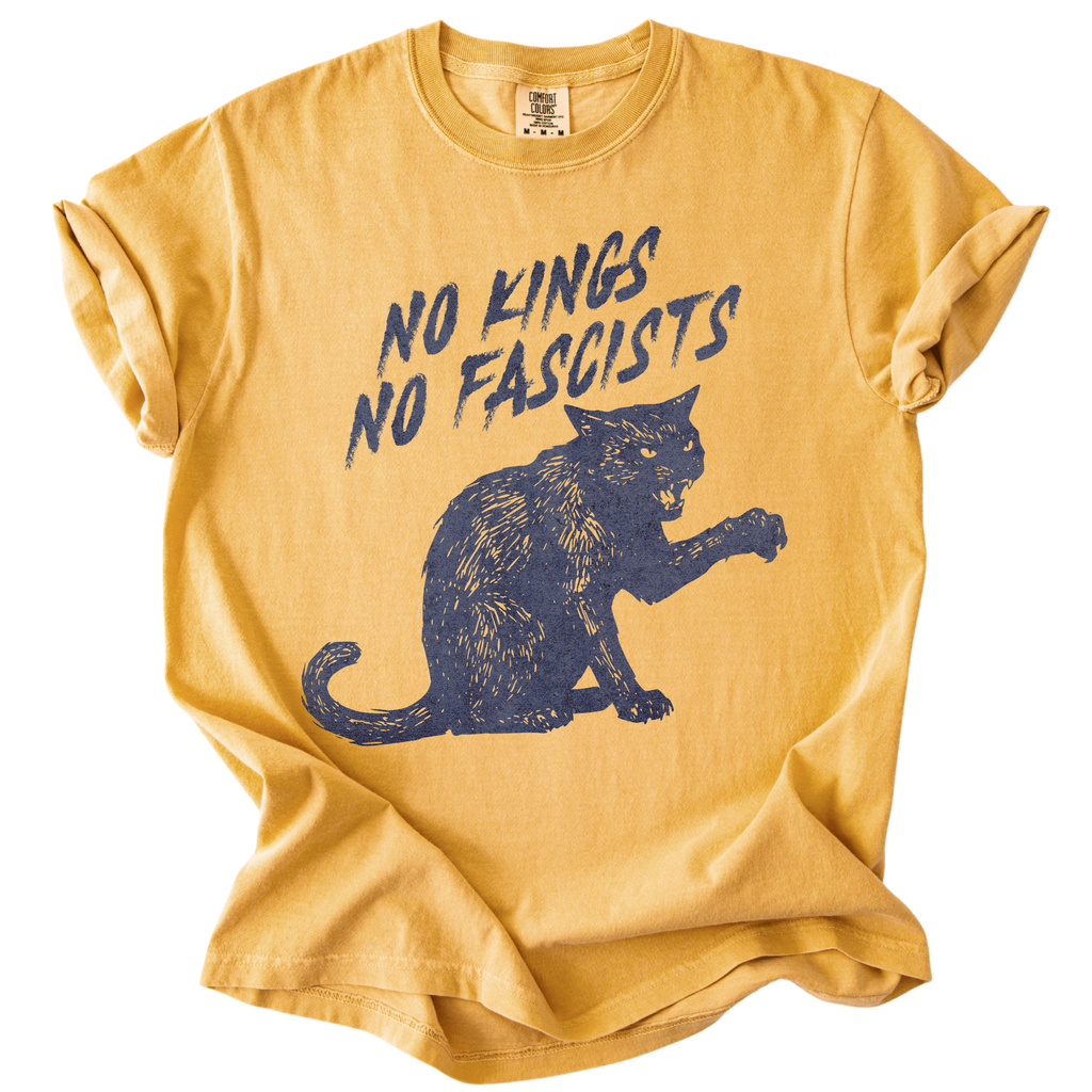 No Kings No Fascists Black Cat Tee