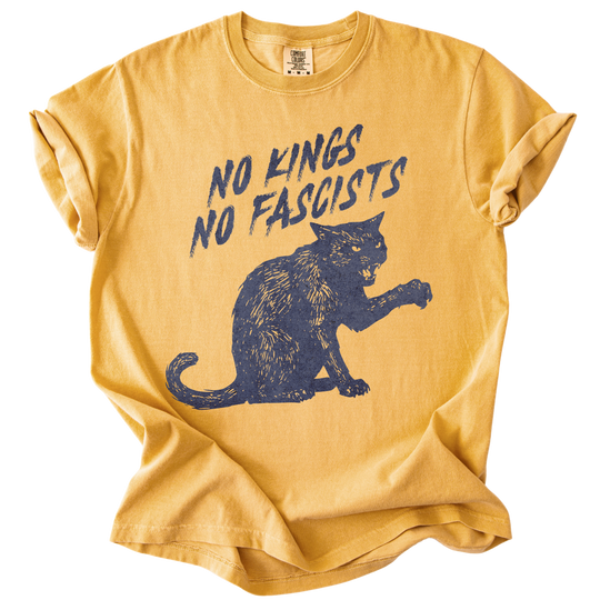 No Kings No Fascists Black Cat Tee