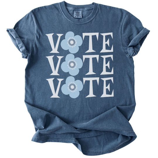 Retro Vote Blue Flower Tee