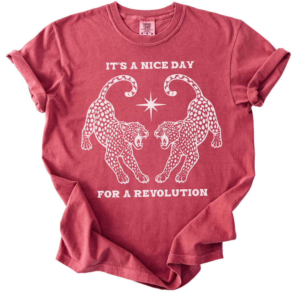 It's A Nice Day for A Revolution Leopards Tee