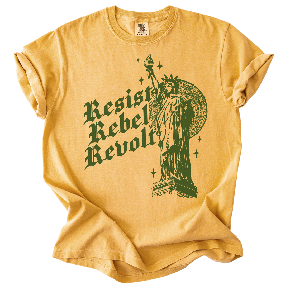 Resist Rebel Revolt Statue of Liberty Tee