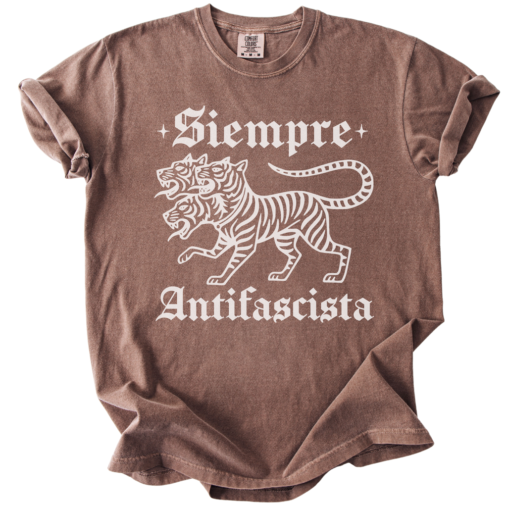 3 Headed Tiger Siempre Antifascista Tee