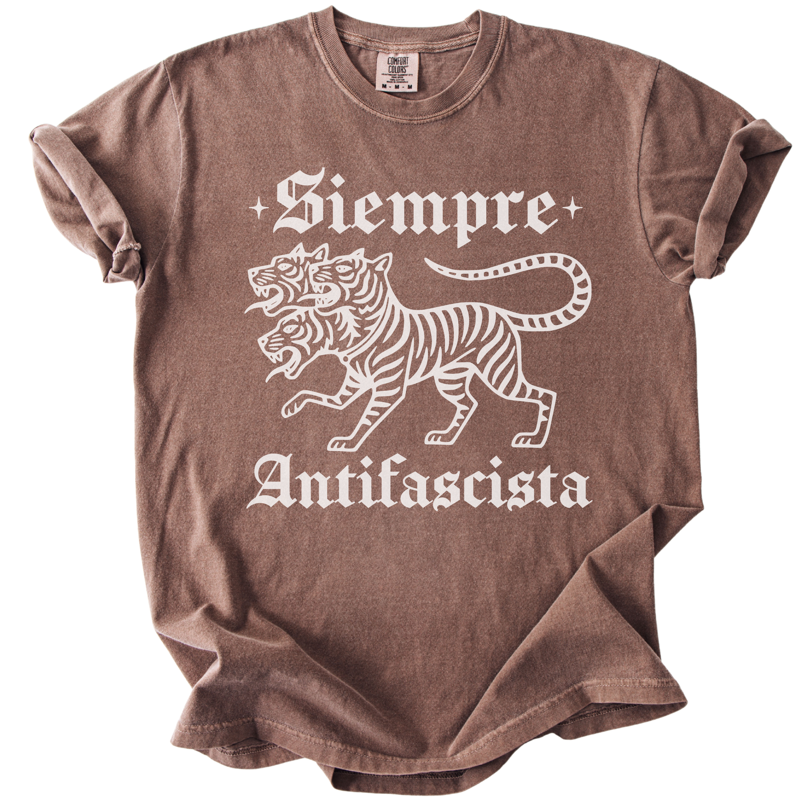 3 Headed Tiger Siempre Antifascista Tee