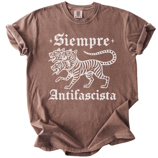 3 Headed Tiger Siempre Antifascista Tee