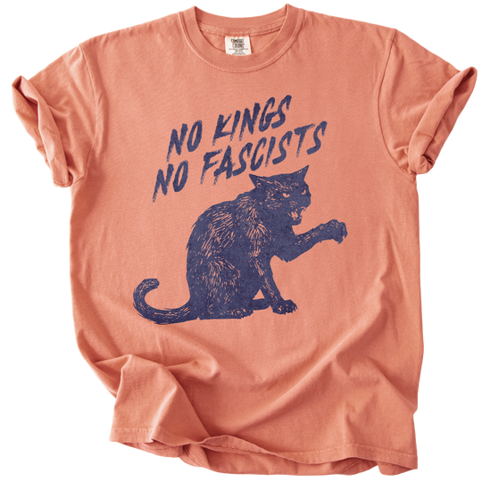 No Kings No Fascists Black Cat Tee
