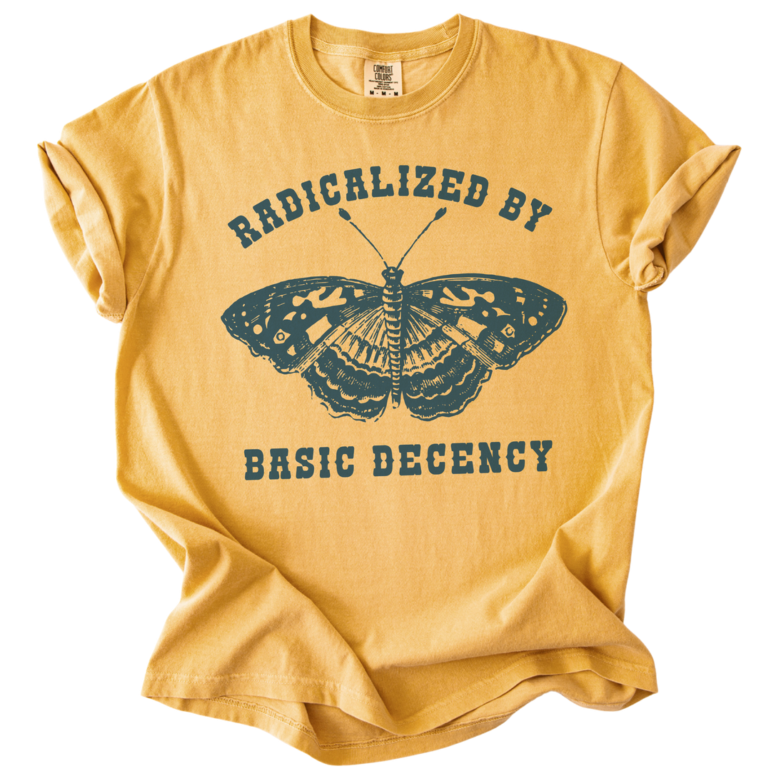 Radicalized By Basic Decency Butterfly Tee