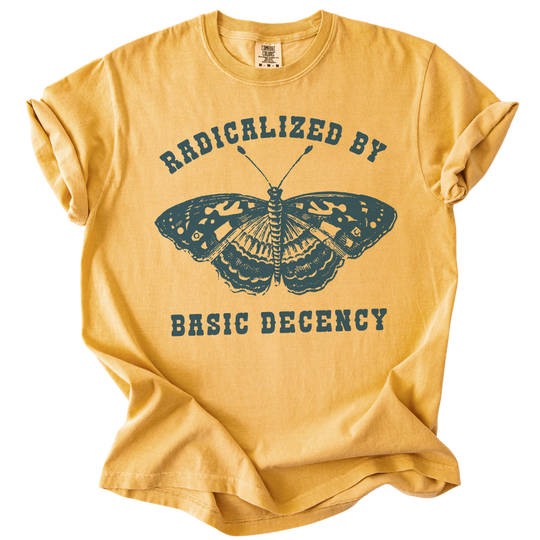 Radicalized By Basic Decency Butterfly Tee
