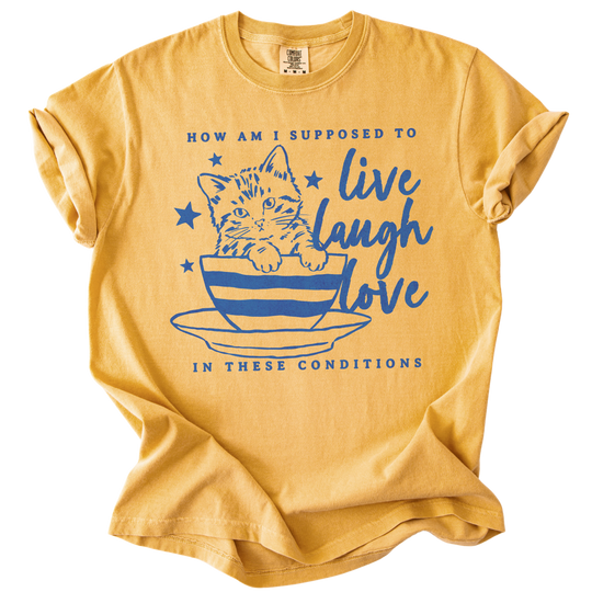 How Am I Supposed to Live Laugh Love in These Conditions Tee