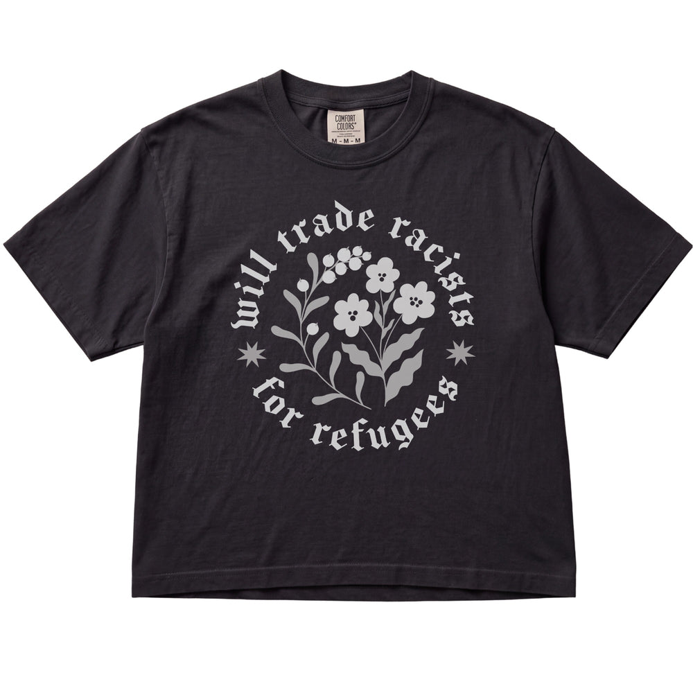 Will Trade Racists For Refugees Women's Cropped Boxy