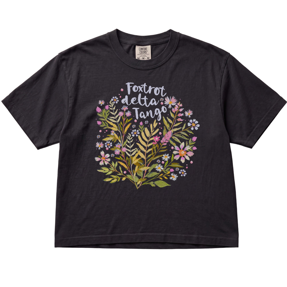 Floral Foxtrot Delta Tango Women's Cropped Boxy