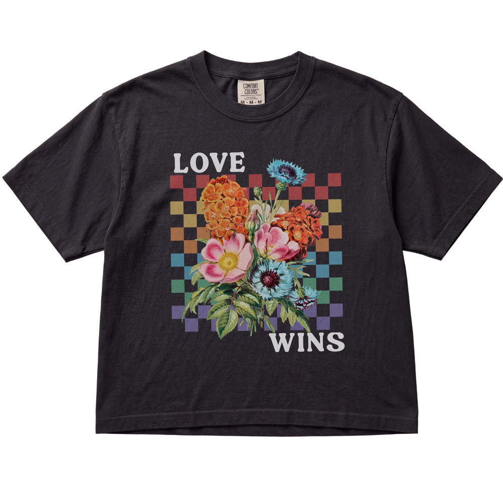 Love Wins Rainbow Floral Women's Cropped Boxy
