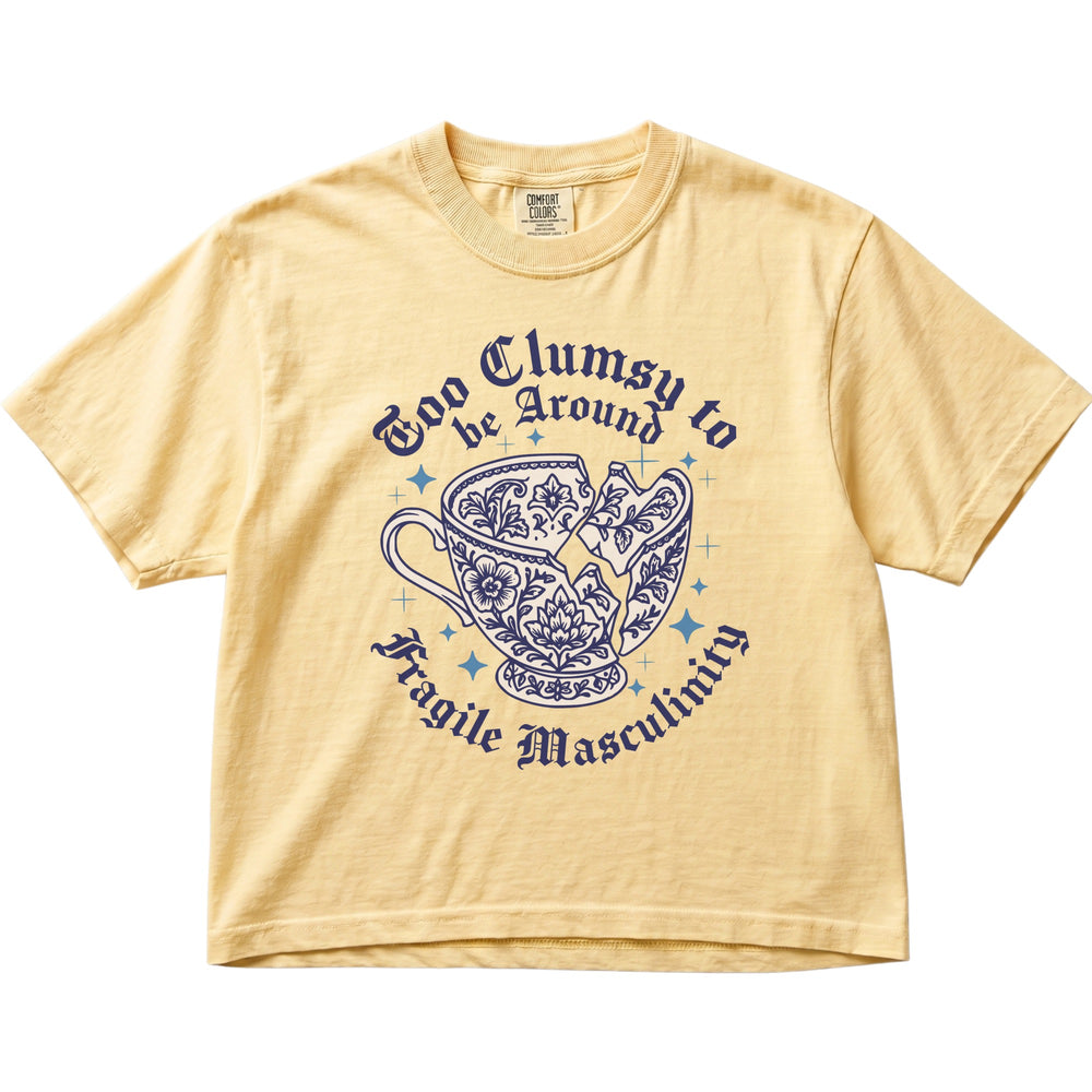 Too Clumsy to Be Around Fragile Masculinity Women's Cropped Boxy