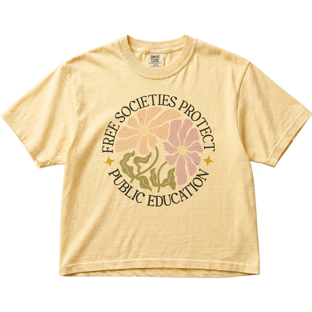 Free Societies Protect Public Education Women's Cropped Boxy