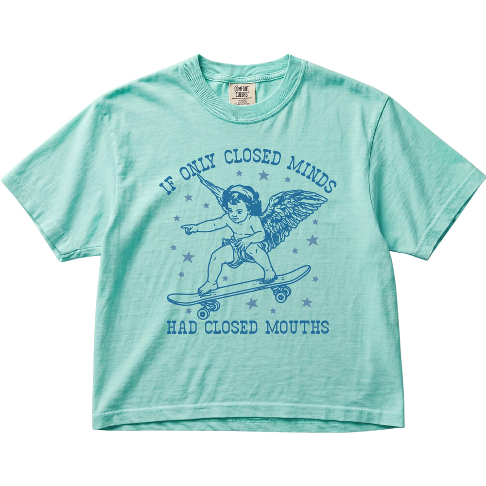 If Only Closed Minds Had Closed Mouths Women's Cropped Boxy