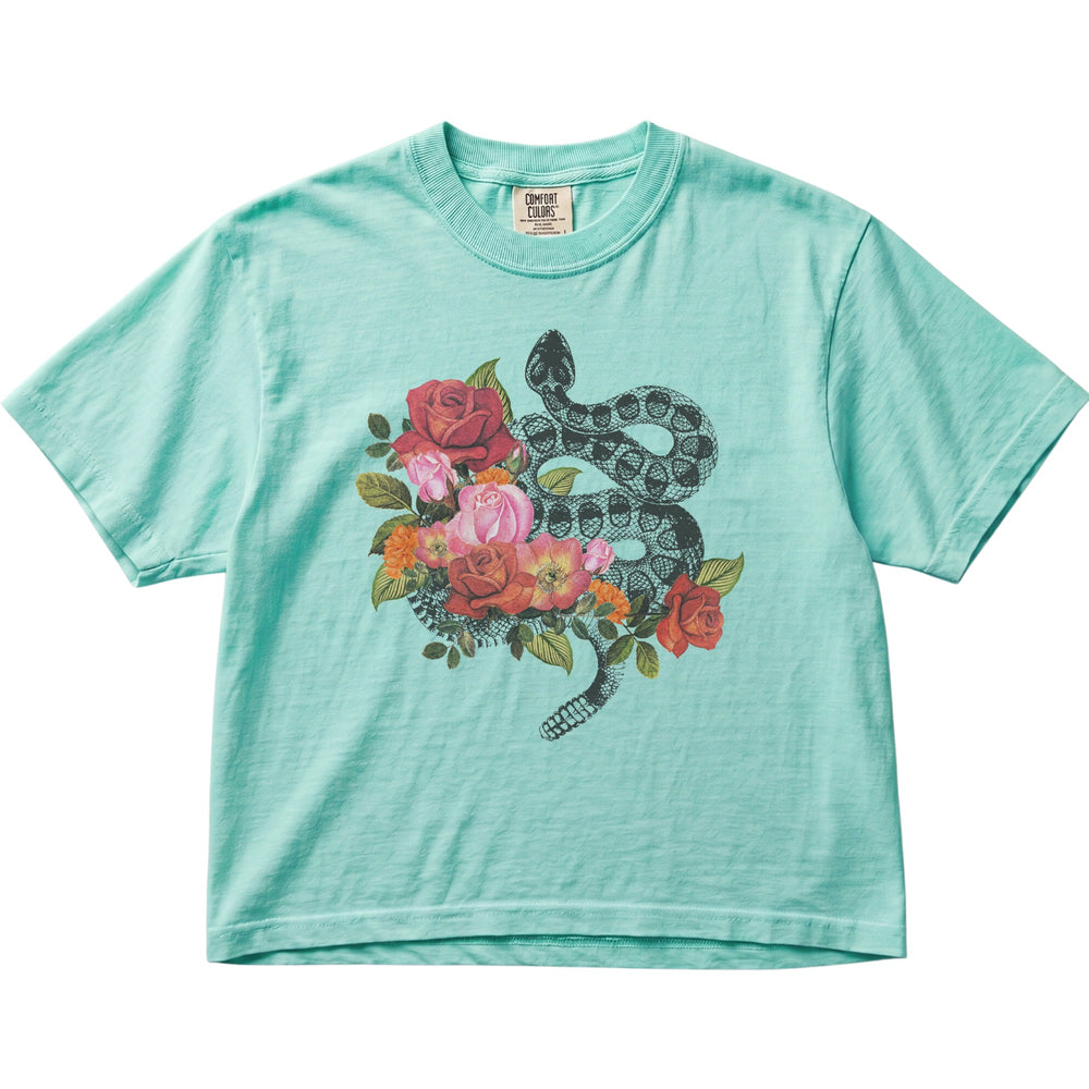 Vintage Floral Snake Women's Cropped Boxy