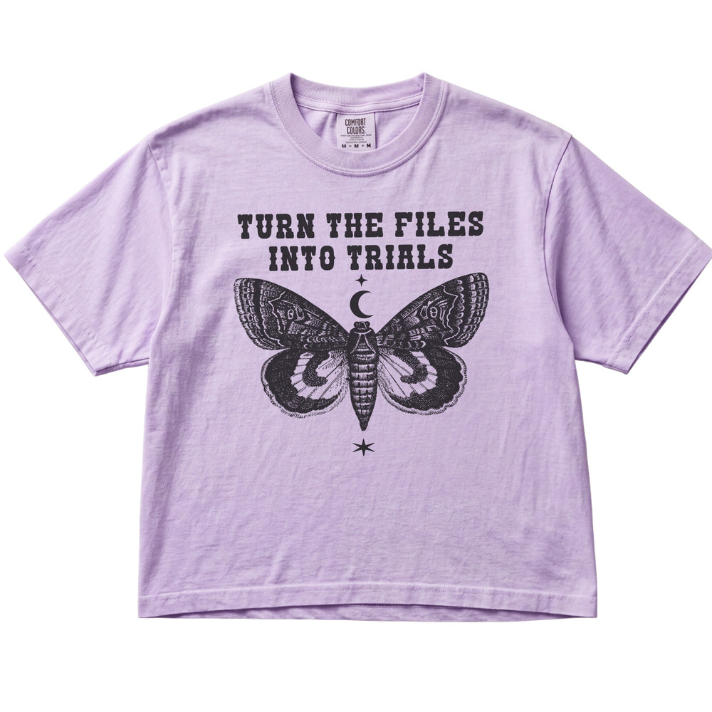 Turn The Files Into Trials Moth Women's Cropped Boxy
