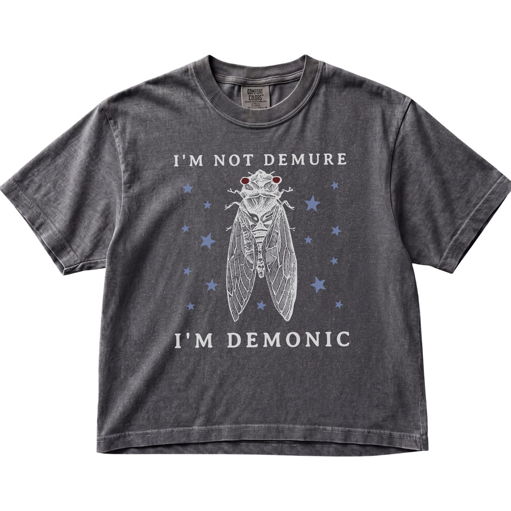 I'm Not Demure I'm Demonic Cicada Women's Cropped Boxy