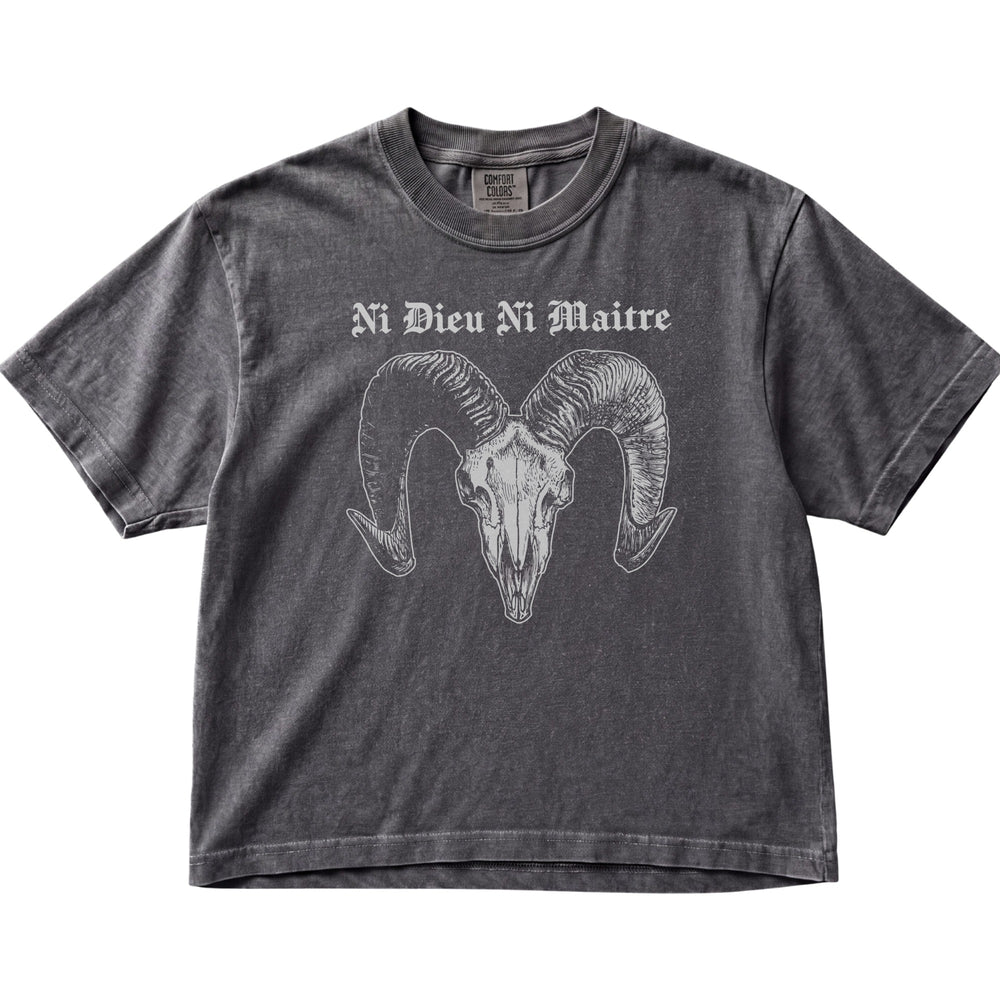 Ni Dieu Ni Maitre Ram Skull Women's Cropped Boxy