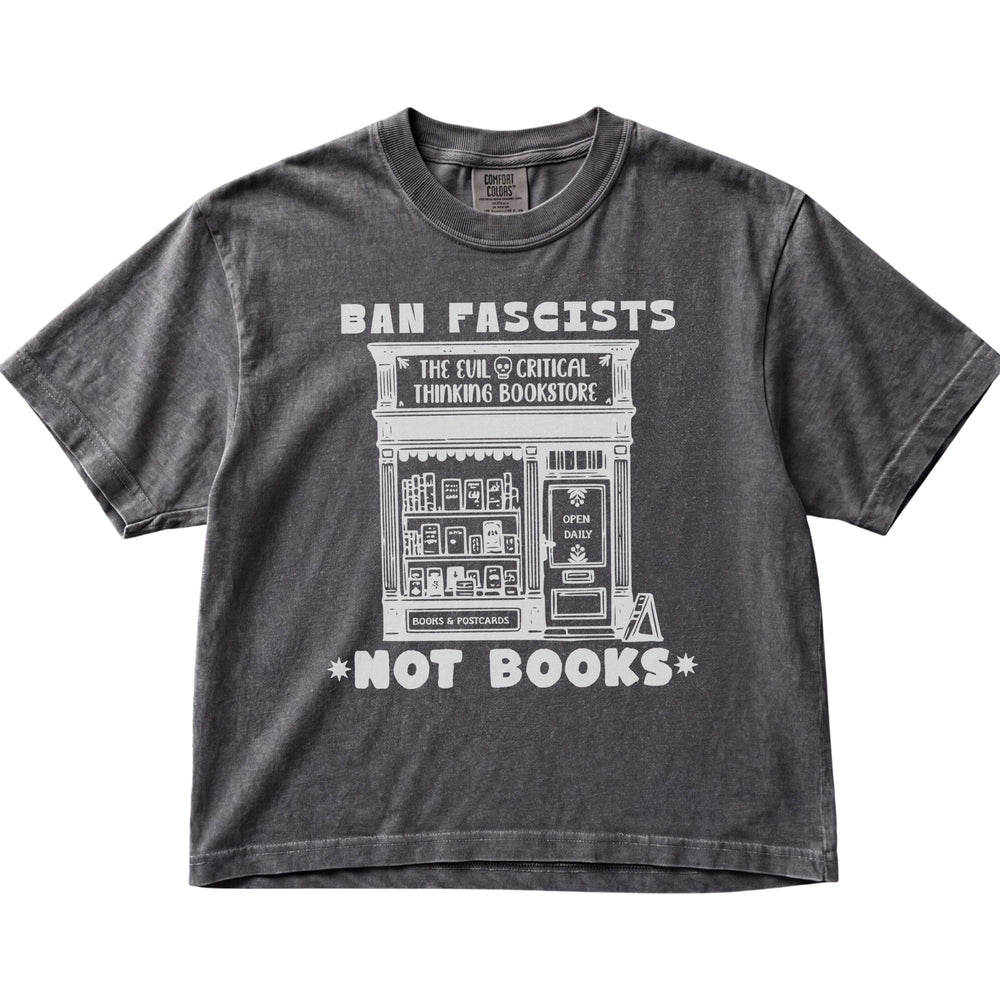 Ban Fascists Not Books Bookstore Women's Cropped Boxy