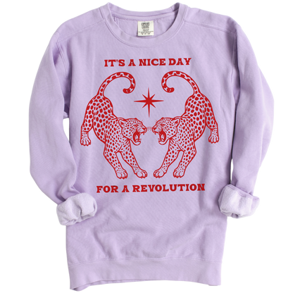 Nice Day For A Revolution Vintage Dyed Crewneck Sweatshirt