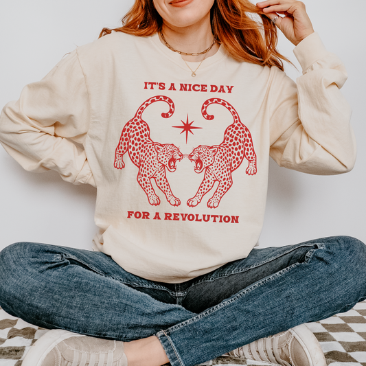 Nice Day For A Revolution Vintage Dyed Long Sleeve Tee