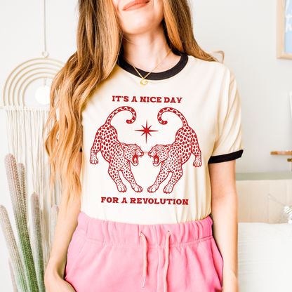 Nice Day For A Revolution Ringer Tee