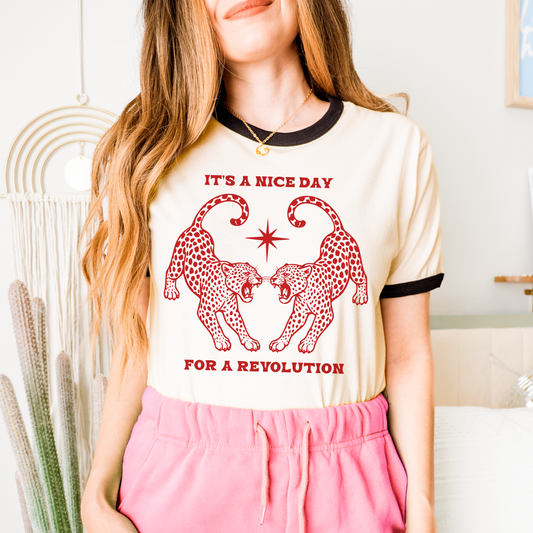 Nice Day For A Revolution Ringer Tee
