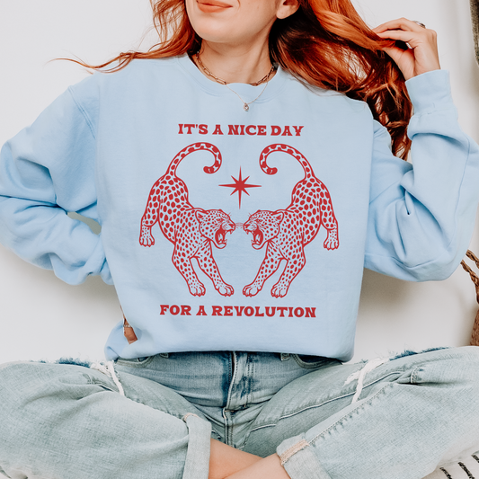 Nice Day For A Revolution Vintage Dyed Crewneck Sweatshirt
