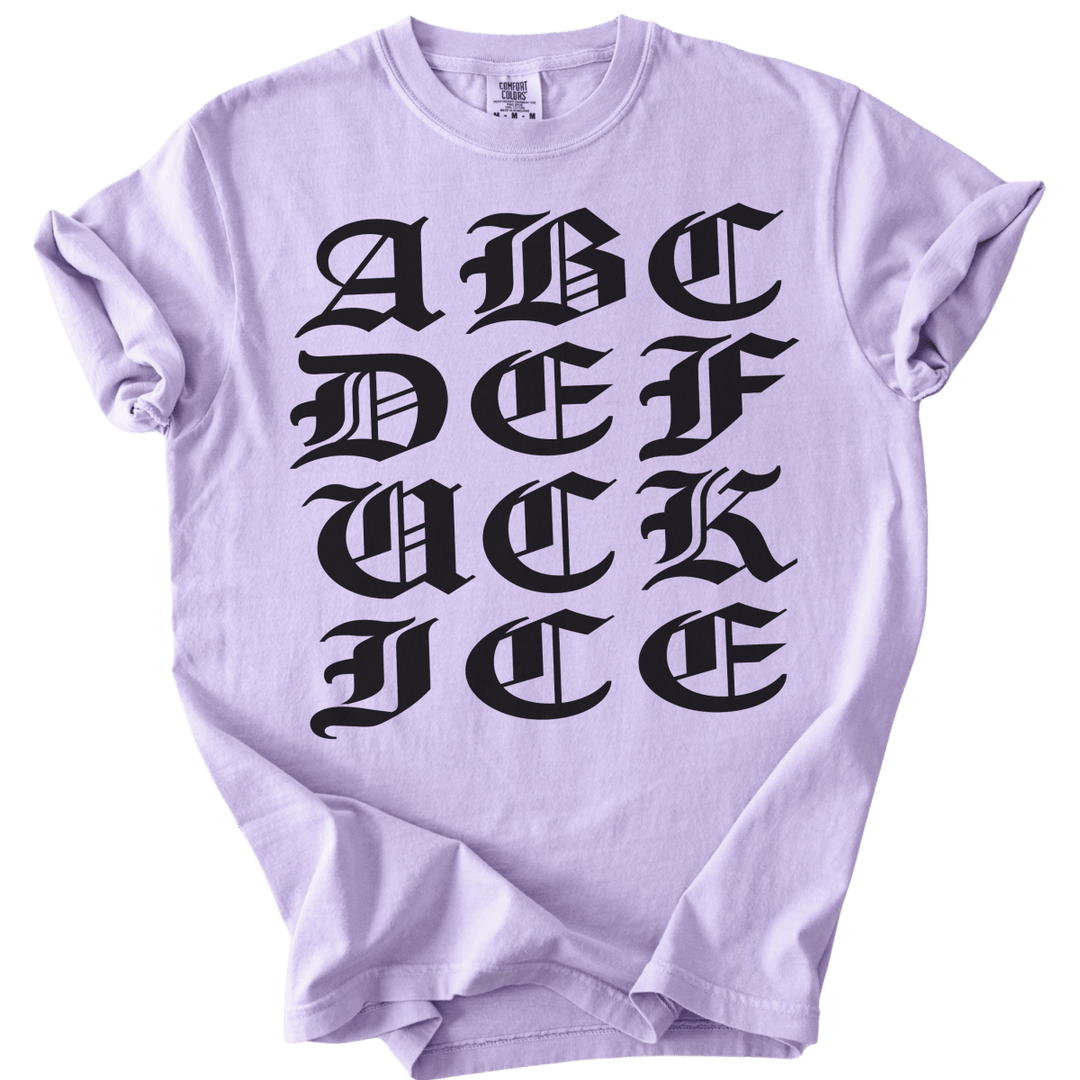 ABCDE FUCK ICE Blackletter Tee - The Rogue Petal Co. - T-Shirt