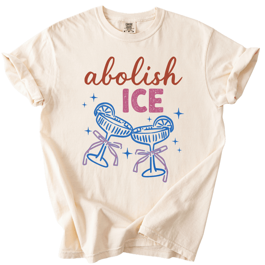 Abolish ICE Champagne Toast Tee - The Rogue Petal Co. - T-Shirt