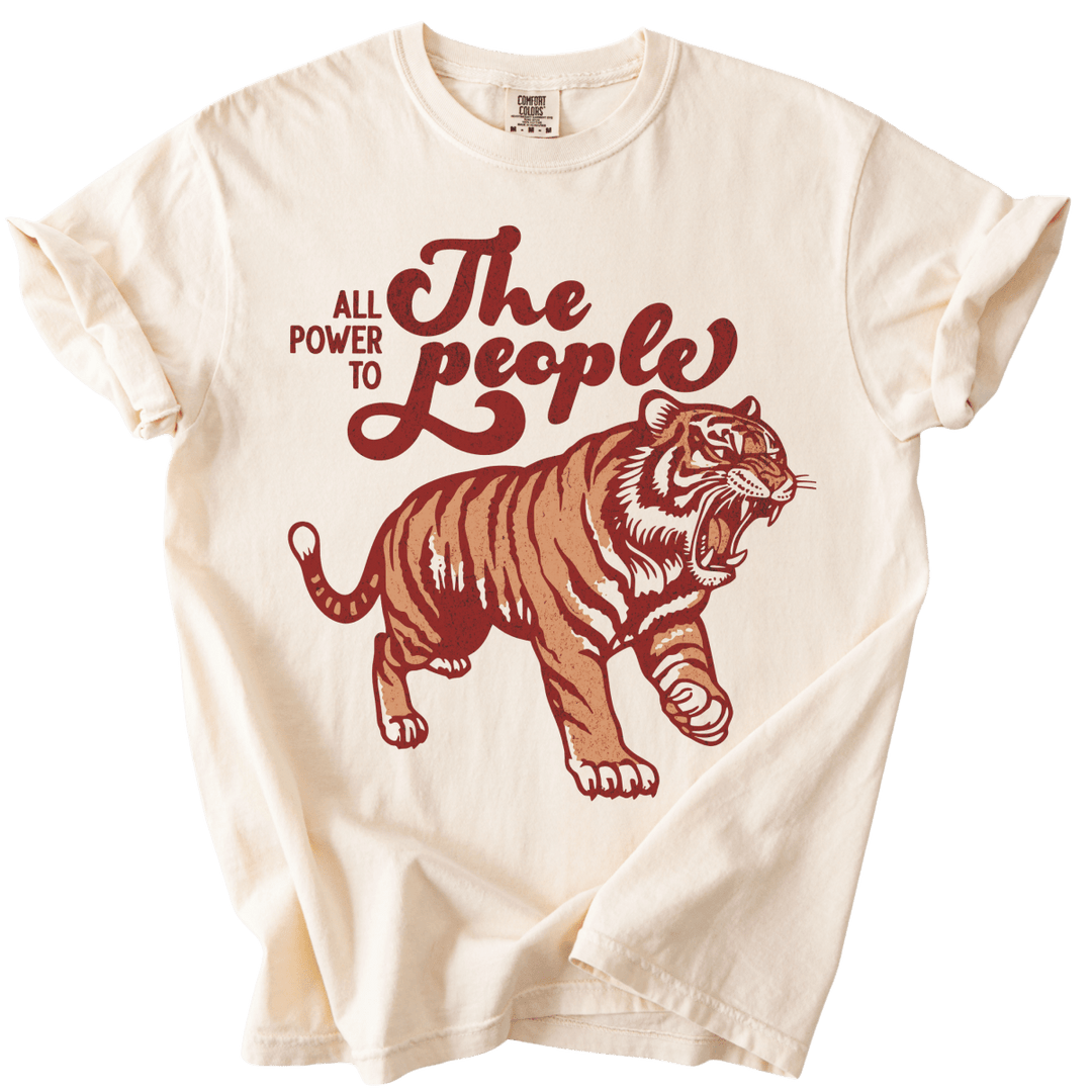 All Power to The People Tiger Tee - The Rogue Petal Co. - T-Shirt