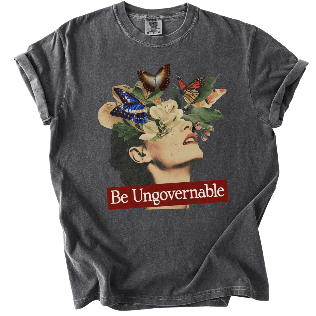Be Ungovernable Butterfly Collage Tee - The Rogue Petal Co. - T-Shirt