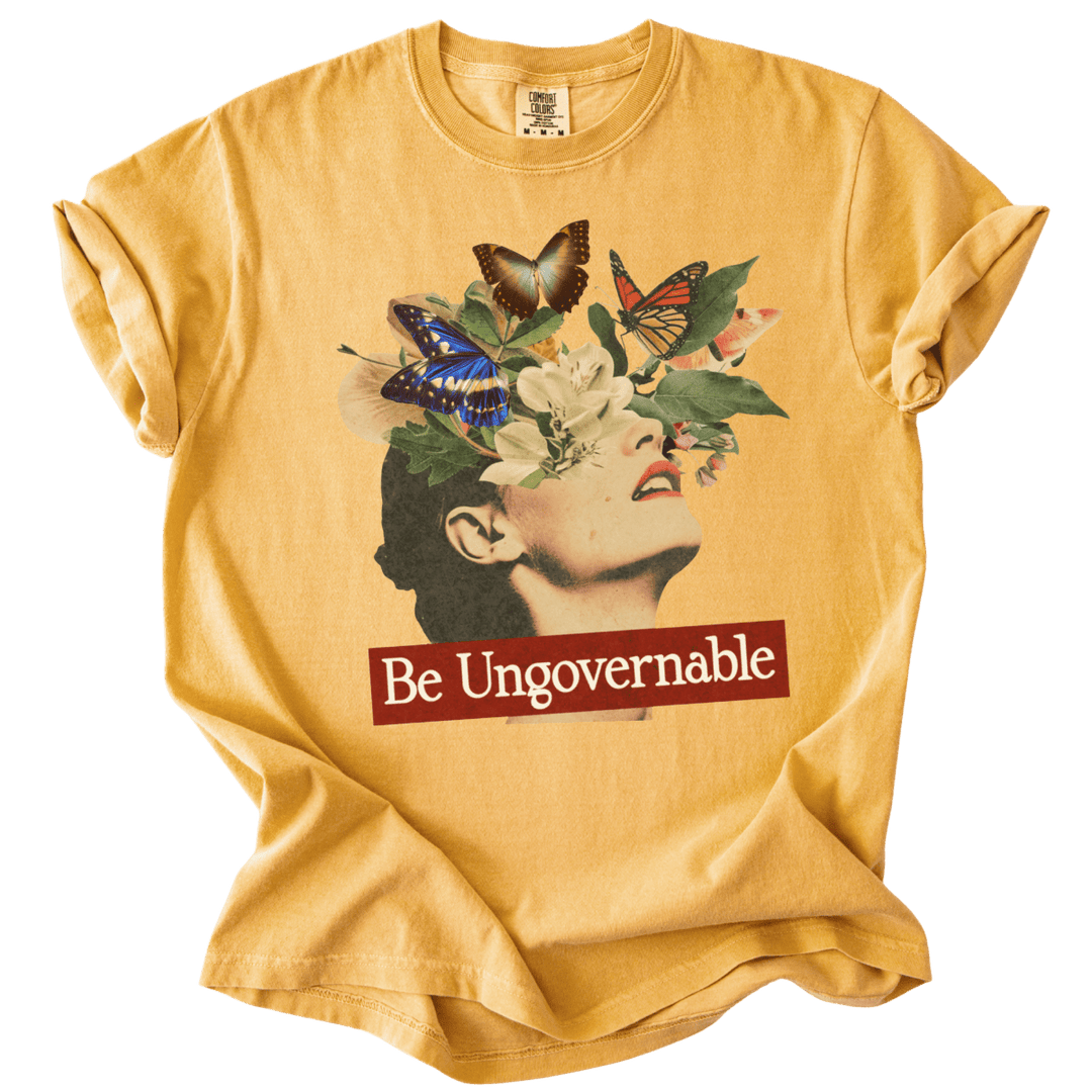 Be Ungovernable Butterfly Collage Tee - The Rogue Petal Co. - T-Shirt
