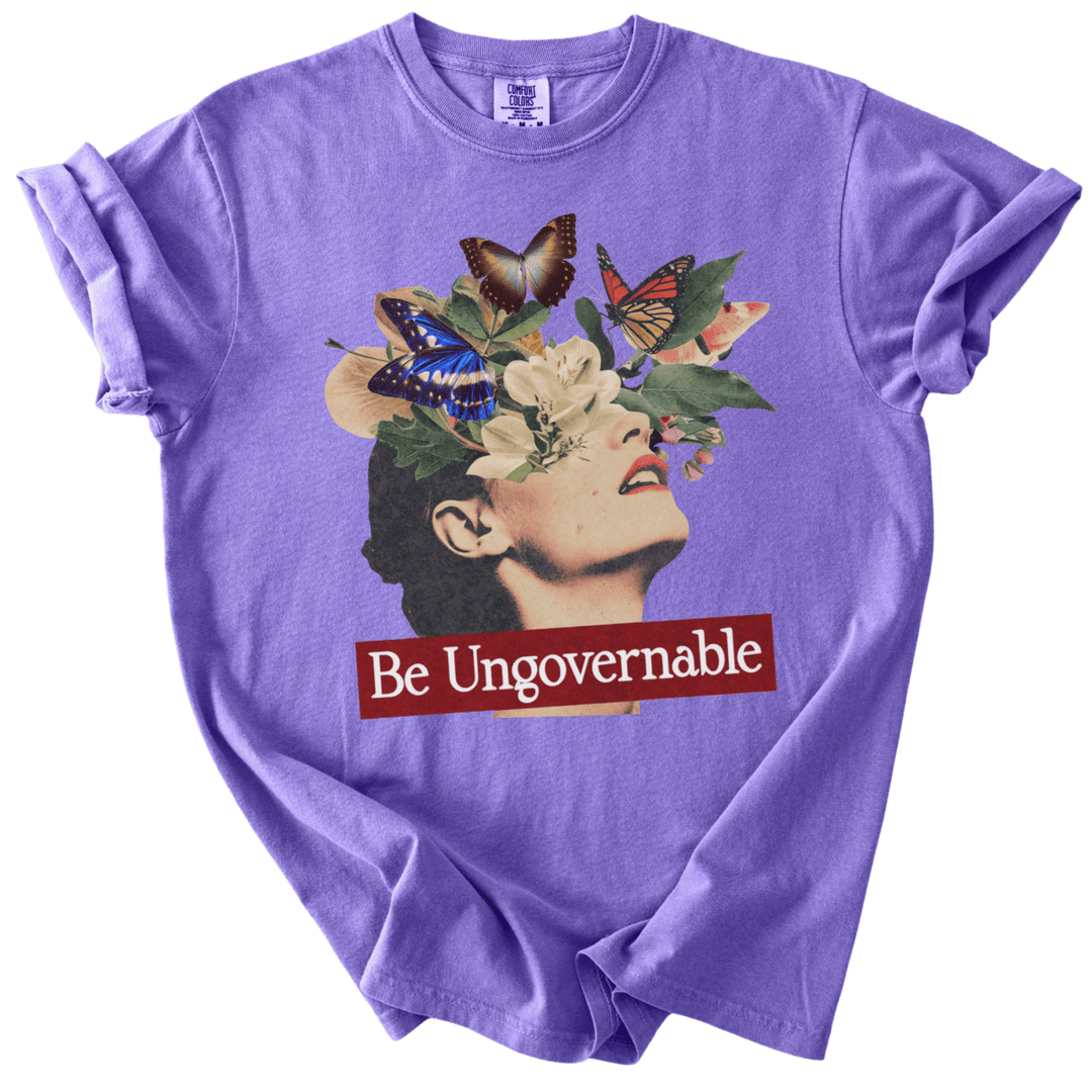 Be Ungovernable Butterfly Collage Tee - The Rogue Petal Co. - T-Shirt